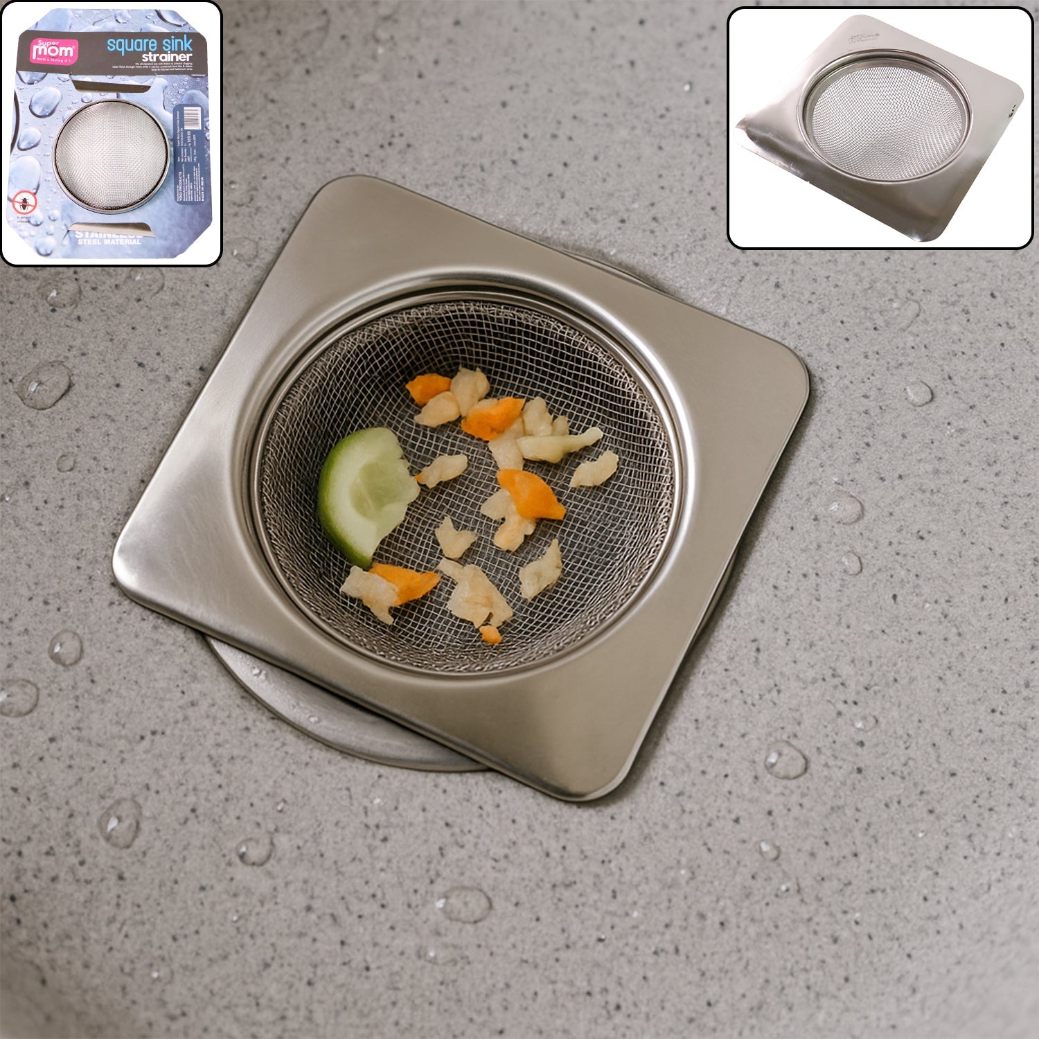 Stainless Steel Square Sink Strainer  Stainless Steel Square Sink Strainer